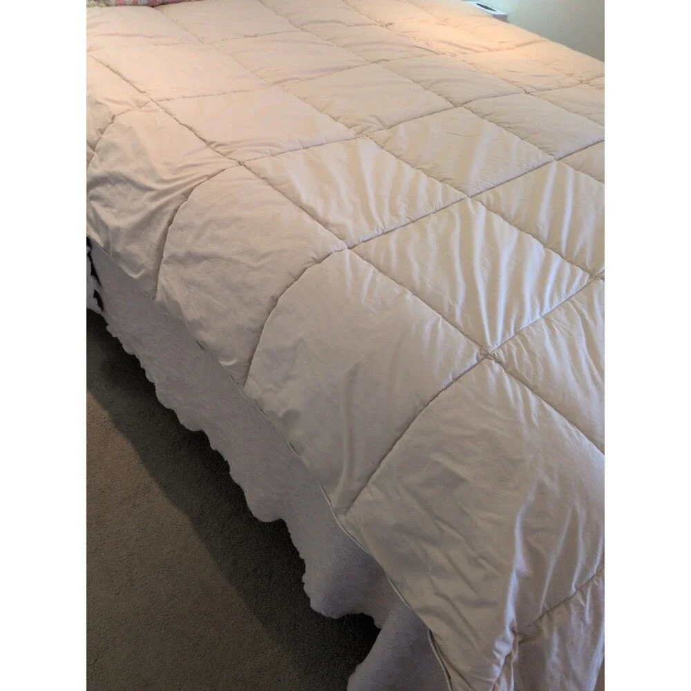 Lands End King Down Comforter Medium / Heavy Weight Neutral Flax Color